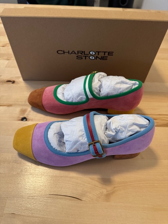 Charlotte Stone Shoes - Charlotte Stone Multicolor Suede Mary Jane Shoes